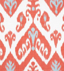 Indies Ikat Fabric by Thibaut Coral Indies Ikat Fabric by Thibaut Coral