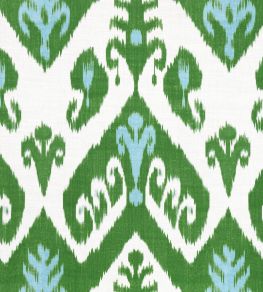 Indies Ikat Fabric by Thibaut Green Indies Ikat Fabric by Thibaut Green