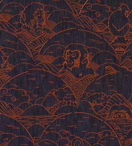Indigo Macaque Wallpaper by Moooi Copper Indigo Macaque Wallpaper by Moooi Copper