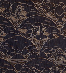 Indigo Macaque Wallpaper by Moooi Ivory Indigo Macaque Wallpaper by Moooi Ivory