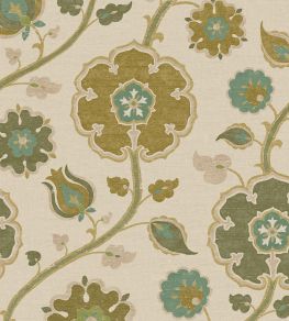 Indira Wallpaper by Eijffinger White/Antique Green Indira Wallpaper by Eijffinger White/Antique Green