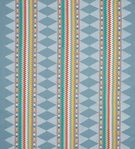 Inka Stripe Fabric by Jane Churchill Blue Inka Stripe Fabric by Jane Churchill Blue
