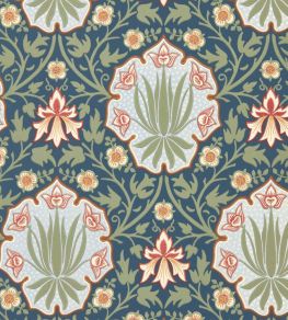 Iris & Rose Wallpaper by Morris & Co Indigo/Thyme Iris & Rose Wallpaper by Morris & Co Indigo/Thyme