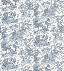 Islet Hoping Toile Wallpaper by Josephine Munsey Blue Islet Hoping Toile Wallpaper by Josephine Munsey Blue