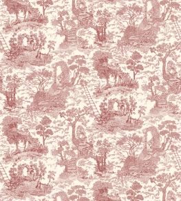 Islet Hoping Toile Wallpaper by Josephine Munsey Red Islet Hoping Toile Wallpaper by Josephine Munsey Red