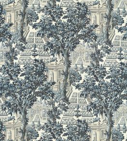 Italian Garden Fabric by Zoffany Indigo Italian Garden Fabric by Zoffany Indigo