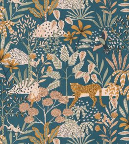 Jane Wallpaper by Caselio Bleu nuit rose Jane Wallpaper by Caselio Bleu nuit rose