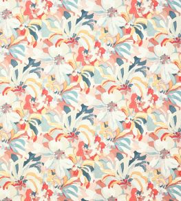 Hot House Fabric by Jane Churchill Red/Aqua Hot House Fabric by Jane Churchill Red/Aqua