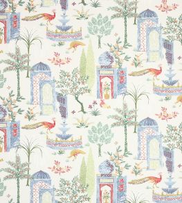 Persian Grove Fabric by Jane Churchill Red/Blue Persian Grove Fabric by Jane Churchill Red/Blue