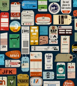 Jet Set Wallpaper by Mini Moderns Midnight Jet Set Wallpaper by Mini Moderns Midnight