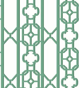 Joanna Fret Wallpaper by Scalamandre Gazebo Green