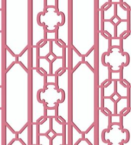 Joanna Fret Wallpaper by Scalamandre Raspberry