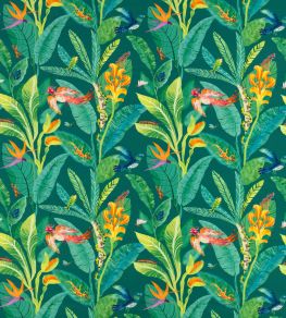 Jungle Boogie Fabric by Villa Nova Green Jungle Boogie Fabric by Villa Nova Green