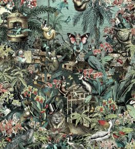 Jungle Life Wallpaper by Brand McKenzie Aquamarine & Coral Jungle Life Wallpaper by Brand McKenzie Aquamarine & Coral