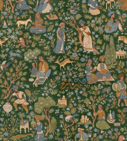 Kalamkari Wallpaper by Coordonne Pistachio Kalamkari Wallpaper by Coordonne Pistachio