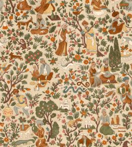 Kalamkari Wallpaper by Coordonne Stone Kalamkari Wallpaper by Coordonne Stone