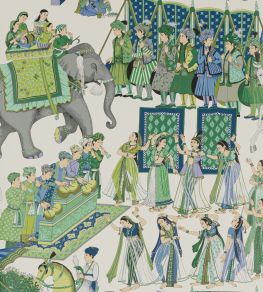 Kalinda Wallpaper by Manuel Canovas Bleu de Prusse Kalinda Wallpaper by Manuel Canovas Bleu de Prusse