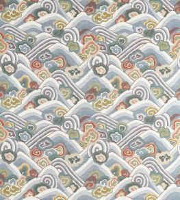 Kanagawa Fabric by Harlequin Terracotta/Azul Kanagawa Fabric by Harlequin Terracotta/Azul
