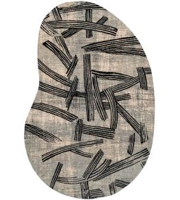 Kanji Peanut Rug by Louis De Poortere Dark Street Kanji Peanut Rug by Louis De Poortere Dark Street