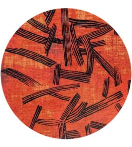 Kanji Round Rug by Louis De Poortere Ginger Chocolat Kanji Round Rug by Louis De Poortere Ginger Chocolat