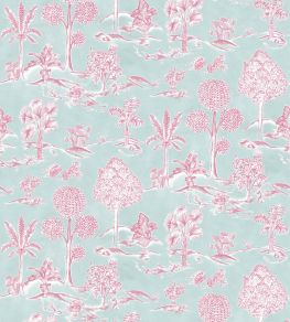 Karuna Wallpaper by Osborne & Little Aqua/Raspberry Karuna Wallpaper by Osborne & Little Aqua/Raspberry