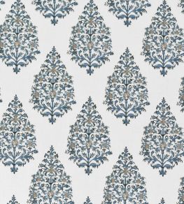 Kashmir Fabric by Titley and Marr Aqua & Beige Kashmir Fabric by Titley and Marr Aqua & Beige