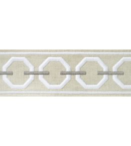 Katonah Tape Trimming by Thibaut Linen and Nickel Katonah Tape Trimming by Thibaut Linen and Nickel