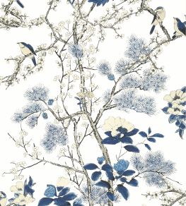 Katsura Wallpaper by Thibaut Blue and White Katsura Wallpaper by Thibaut Blue and White
