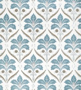 Kendall Damask Embroidery Fabric by Thibaut Mineral
