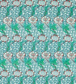 Kennet Fabric by Morris & Co Aqua/Pink Kennet Fabric by Morris & Co Aqua/Pink