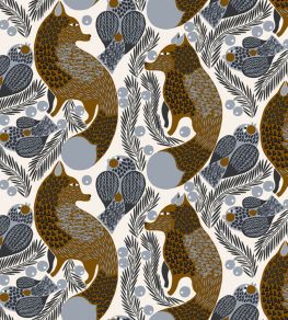 Ketunmarja Wallpaper by Marimekko Blue/Brown Ketunmarja Wallpaper by Marimekko Blue/Brown