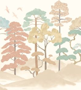 Kigi Wallpaper by Ohpopsi Blush & Seafoam Kigi Wallpaper by Ohpopsi Blush & Seafoam