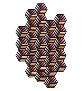 Parquet Hexagon Rug by GAN Orange Parquet Hexagon Rug by GAN Orange