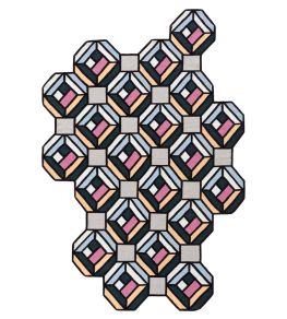 Parquet Tetragon Rug by GAN Blue