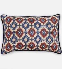 Kilim Piped Cushion 40 x 60cm by Barneby Gates Red/Navy Kilim Piped Cushion 40 x 60cm by Barneby Gates Red/Navy