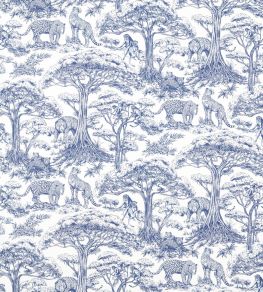 Kisumu Fabric by Clarke & Clarke Midnight Kisumu Fabric by Clarke & Clarke Midnight