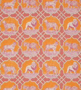 Kitty Cat Fabric by Jim Thompson No.9 Flamingo