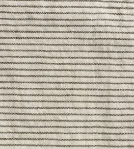 Textured Stripe Linen Fabric by Volga Linen Charcoal/Natural