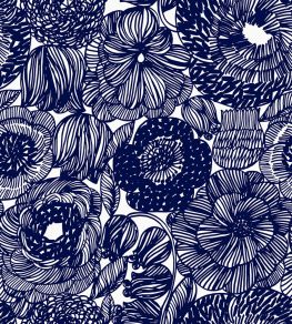 Kurjenpolvi Wallpaper by Marimekko Blue Kurjenpolvi Wallpaper by Marimekko Blue
