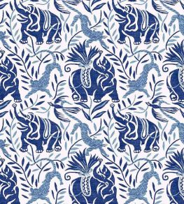 La Jungle Performance Fabric by Christopher Farr Cloth Azzurro La Jungle Performance Fabric by Christopher Farr Cloth Azzurro