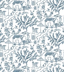 La Quintinie Fabric by Nina Campbell Indigo La Quintinie Fabric by Nina Campbell Indigo