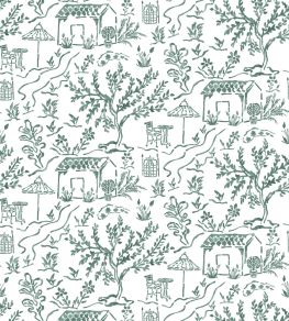 La Quintinie Fabric by Nina Campbell Teal La Quintinie Fabric by Nina Campbell Teal