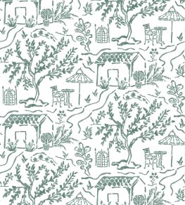 La Quintinie Wallpaper by Nina Campbell Teal