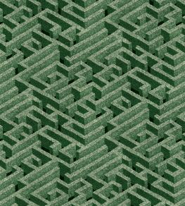 Labyrinth Fabric by Josephine Munsey Green Labyrinth Fabric by Josephine Munsey Green