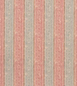 Ladbroke Stripe Fabric by Mulberry Home Teal/Red Ladbroke Stripe Fabric by Mulberry Home Teal/Red