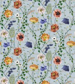 Lamorran Trail Fabric by Osborne & Little Blue Lamorran Trail Fabric by Osborne & Little Blue
