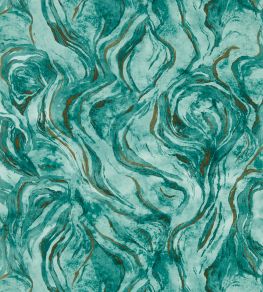 Lavico Wallpaper by Clarke & Clarke Teal Lavico Wallpaper by Clarke & Clarke Teal