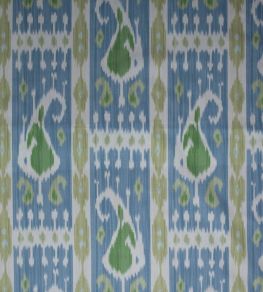 Leila Ikat Fabric by Titley and Marr Teal & Grass
