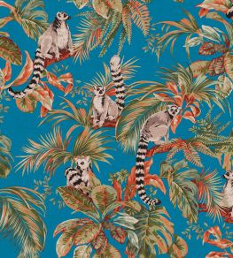 Lemuri Wallpaper by Jannelli&Volpi Blue Lemuri Wallpaper by Jannelli&Volpi Blue