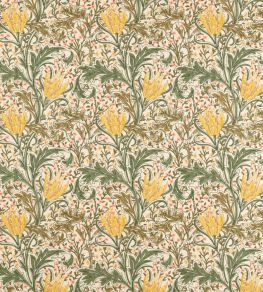 Lent Lily Embroidery Fabric by Morris & Co Artichoke/Weld Lent Lily Embroidery Fabric by Morris & Co Artichoke/Weld